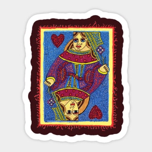 Queen of Hearts Drawing Sticker